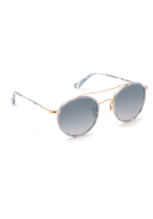 PORTER | 18K Titanium + Opaline Mirrored Handcrafted, Luxury blue acetate KREWE sunglasses