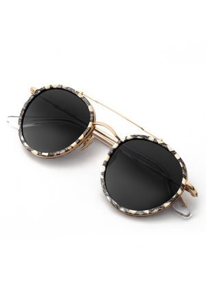 PORTER | 24K Titanium + Stella + Crystal handcrafted, luxury white acetate KREWE sunglasses