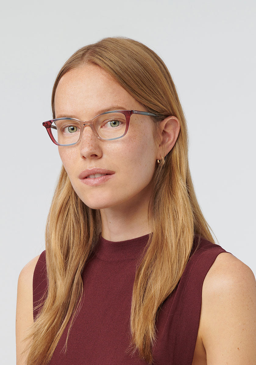KREWE - RAMONA | Sorbetto Handcrafted, Luxury Multicolored Acetate Eyeglasses womens model | Model: Annelot