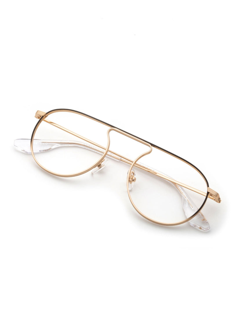 KREWE RAMPART OPTICAL | 18K + Matte Black Fade + Crystal Handcrafted, Designer Metal Eyeglasses