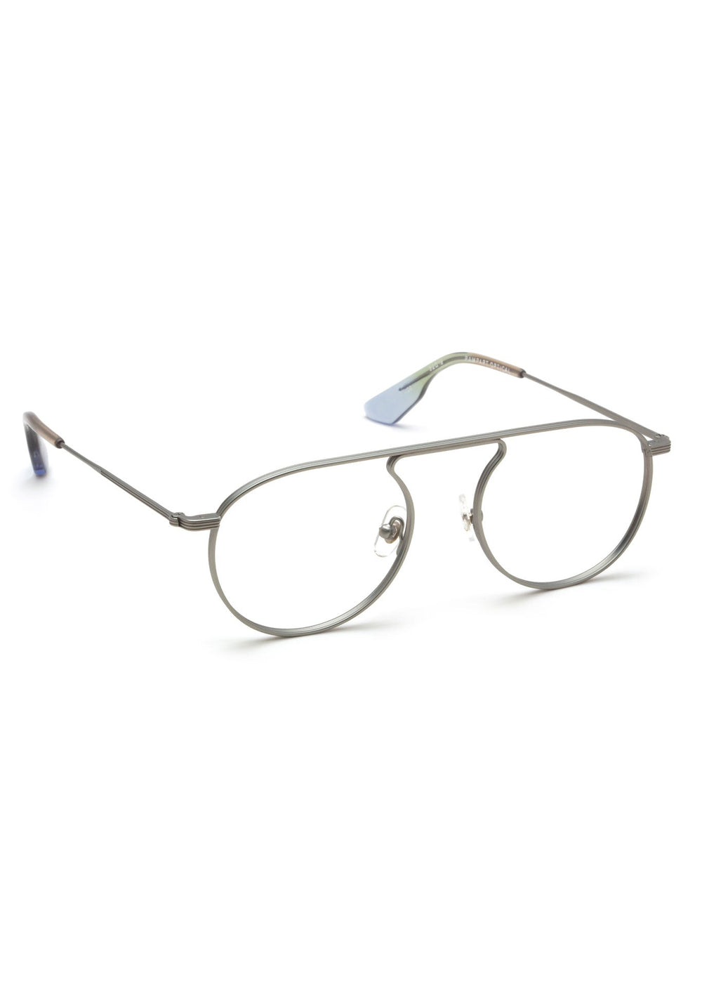 KREWE RAMPART OPTICAL | Matte Raw Titanium + Matcha Handcrafted, Luxury Designer Metal Eyeglasses