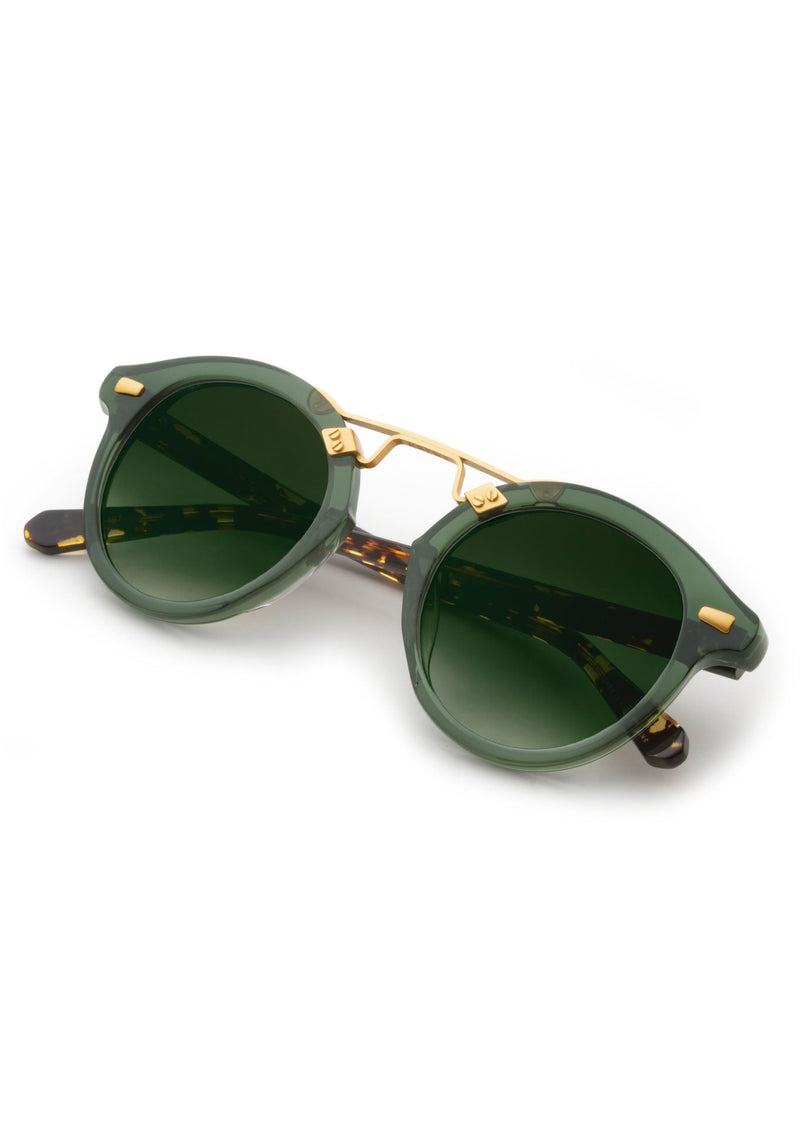 STL II | Bottle Green + Zulu 24K Handcrafted, luxury, green Acetate KREWE Michael Phelps Sunglasses