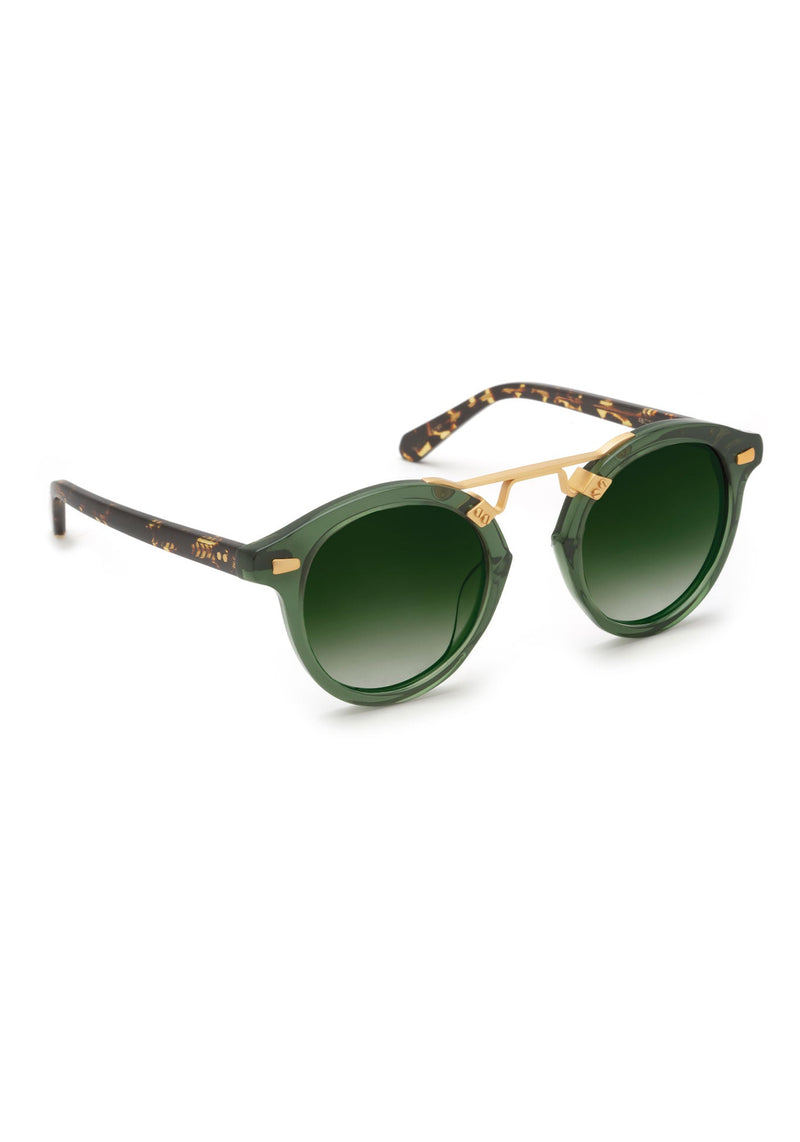 STL II | Bottle Green + Zulu 24K Handcrafted, luxury, green Acetate KREWE Sunglasses