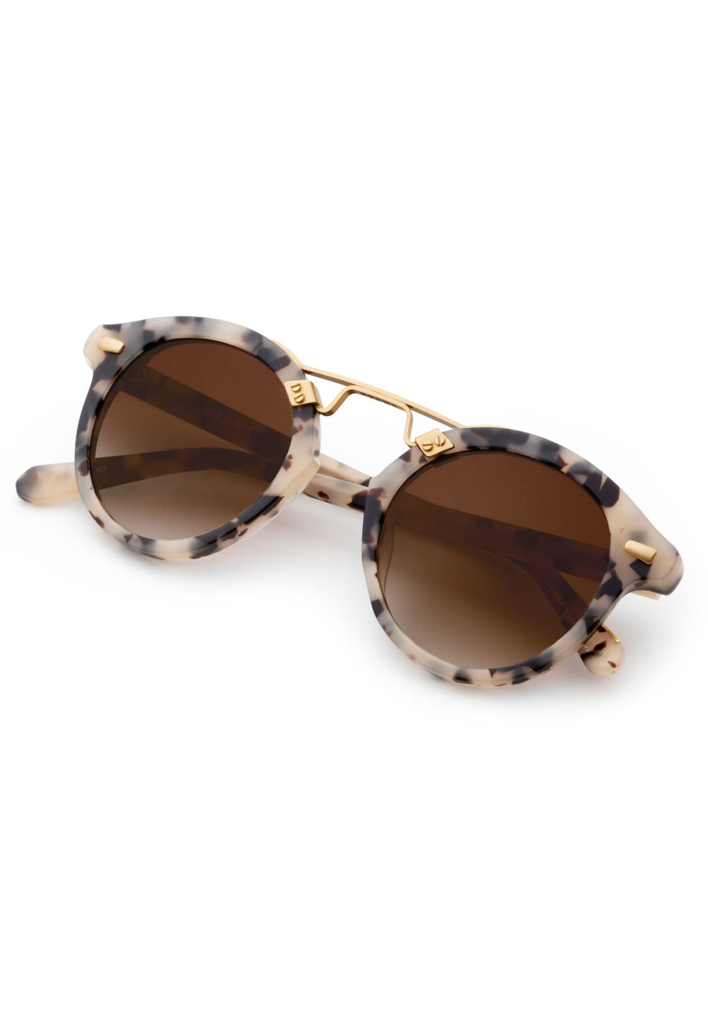 STL II | Matte Oyster 24K handcrafted, luxury tortoise shell acetate KREWE sunglasses