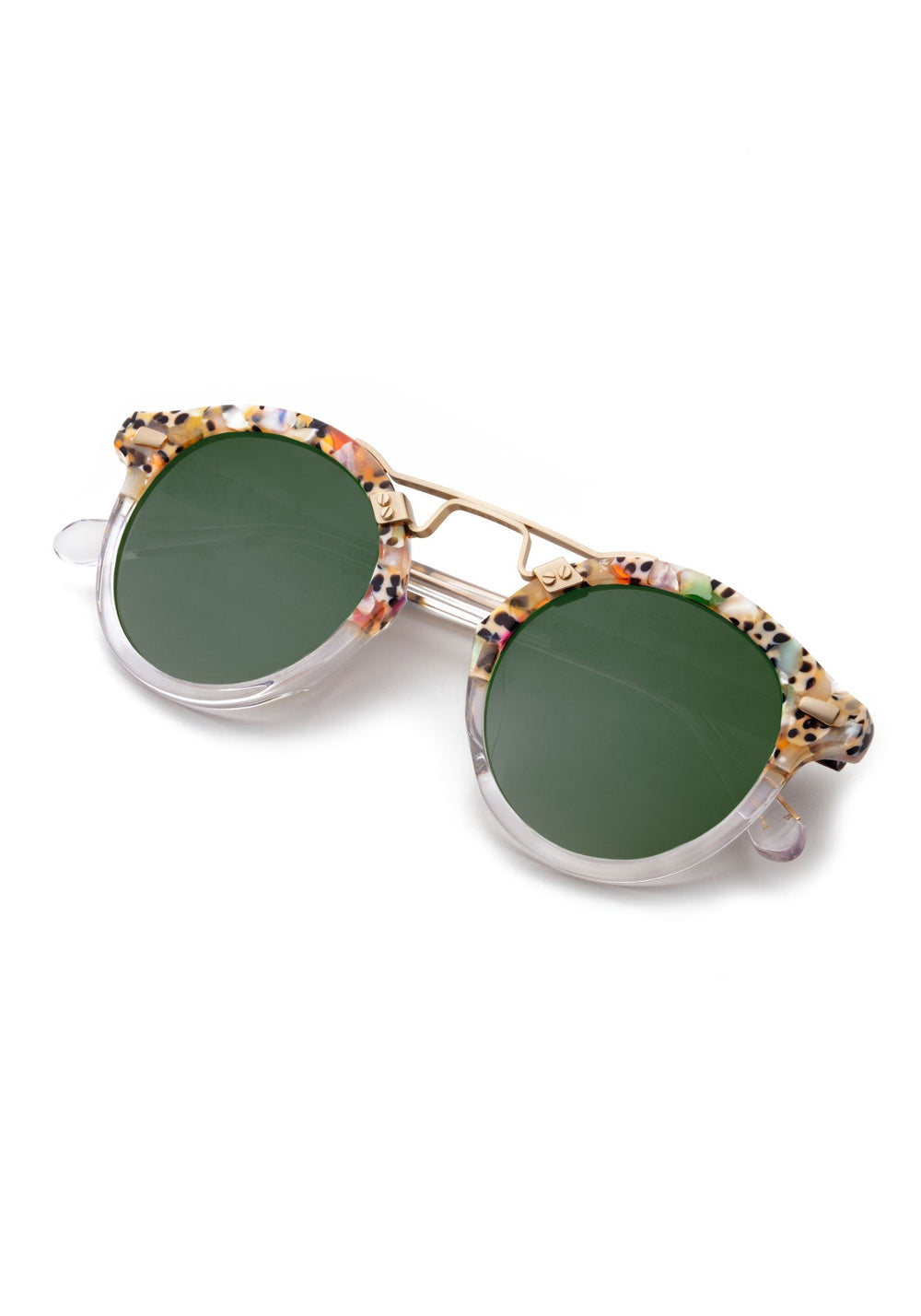 KREWE STL II | Poppy to Crystal 12K Mirrored Handcrafted, Colorful Acetate Sunglasses