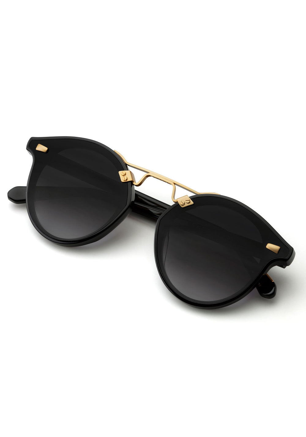 STL NYLON | Black + Shadow 24K Polarized Handcrafted, luxury black acetate KREWE sunglasses