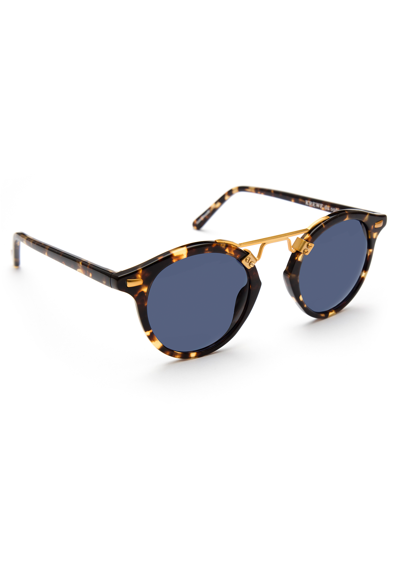 ST. LOUIS CLASSICS | Bengal Polarized 24K Handcrafted, luxury blue tortoise acetate KREWE Sunglasses  