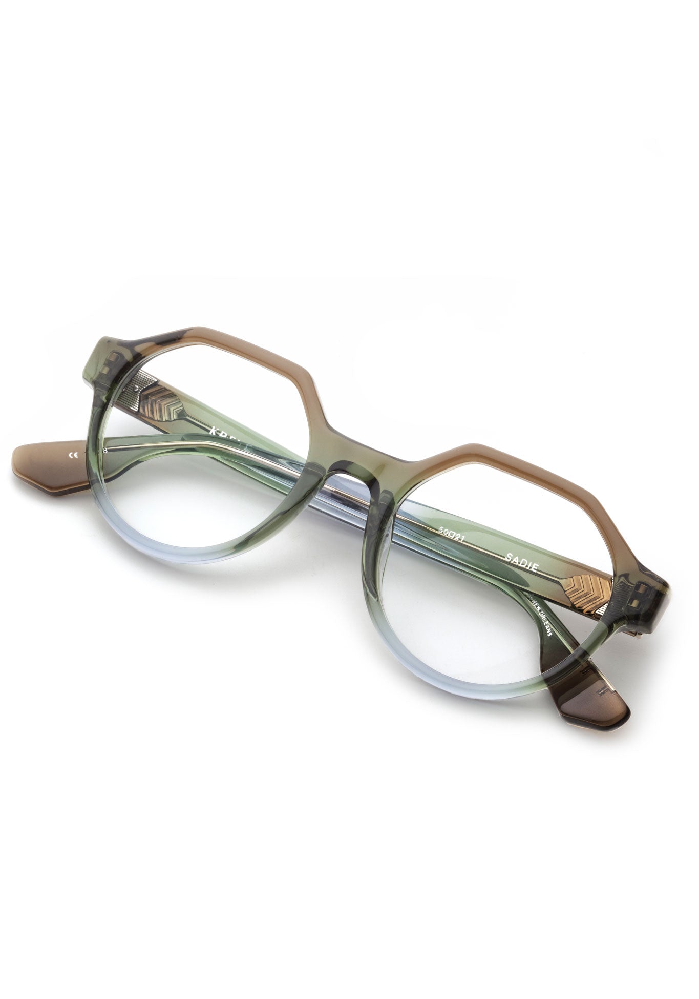 KREWE SADIE | Matcha Handcrafted, Green and Blue Acetate Luxury Glasses