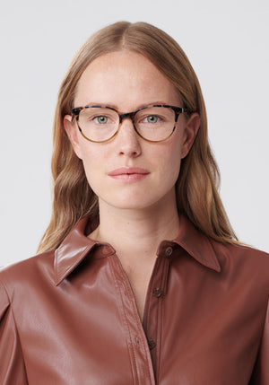 KREWE - SIERRA | Fennel to Hazel Handcrafted, luxury tortoise acetate glasses womens glasses | Model: Annelot