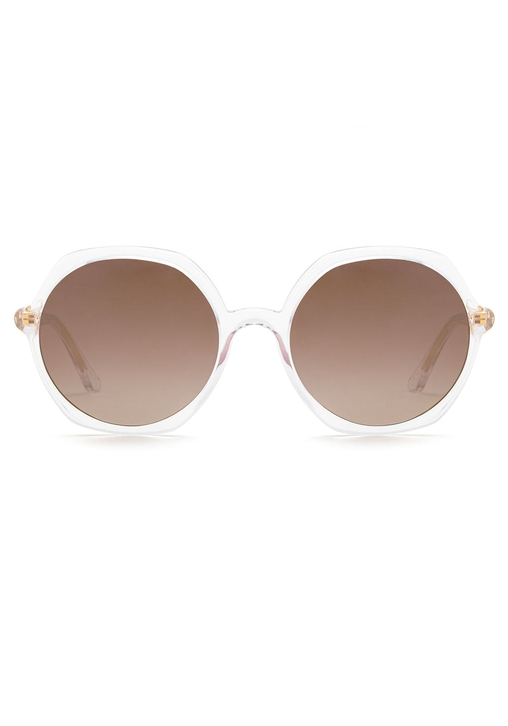 KREWE SOPHIA | Crystal Mirrored Handcrafted, Clear Acetate Designer Sunglasses