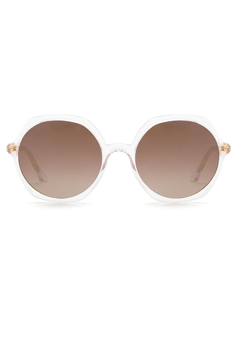 KREWE SOPHIA | Crystal Mirrored Handcrafted, Clear Acetate Designer Sunglasses