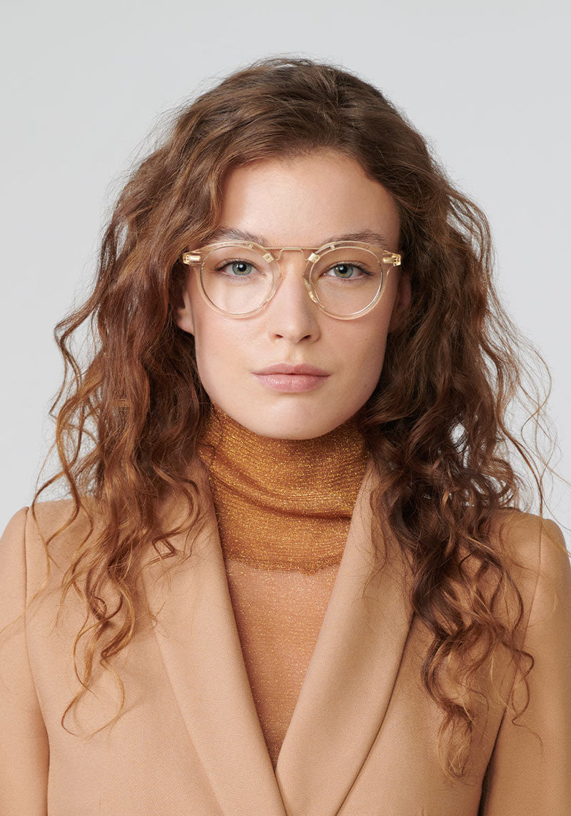 KREWE - ST. LOUIS OPTICAL | Buff Handcrafted, Luxury Pink Acetate Eyeglasses womens model | Model: Helouise