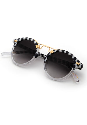 ST. LOUIS CLASSICS | Domino to Crystal 24K Handcrafted, luxury black and white acetate KREWE sunglasses