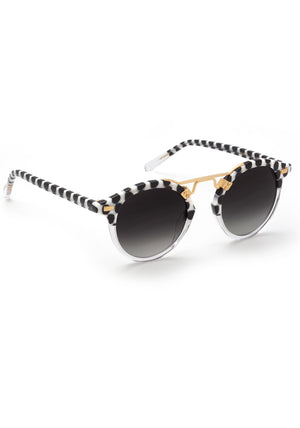 ST. LOUIS CLASSICS | Domino to Crystal 24K Handcrafted, luxury black and white acetate KREWE sunglasses