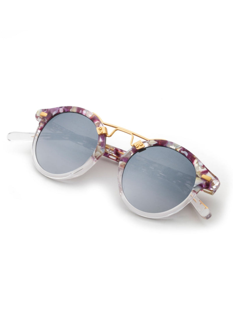ST. LOUIS MIRRORED | Neptune to Crystal 24K Handcrafted, Luxury purple acetate KREWE sunglasses