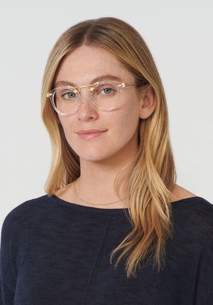 KREWE - ST. LOUIS OPTICAL | Crystal Handcrafted, Luxury Clear Acetate Eyeglasses womens model | Model: Brooke