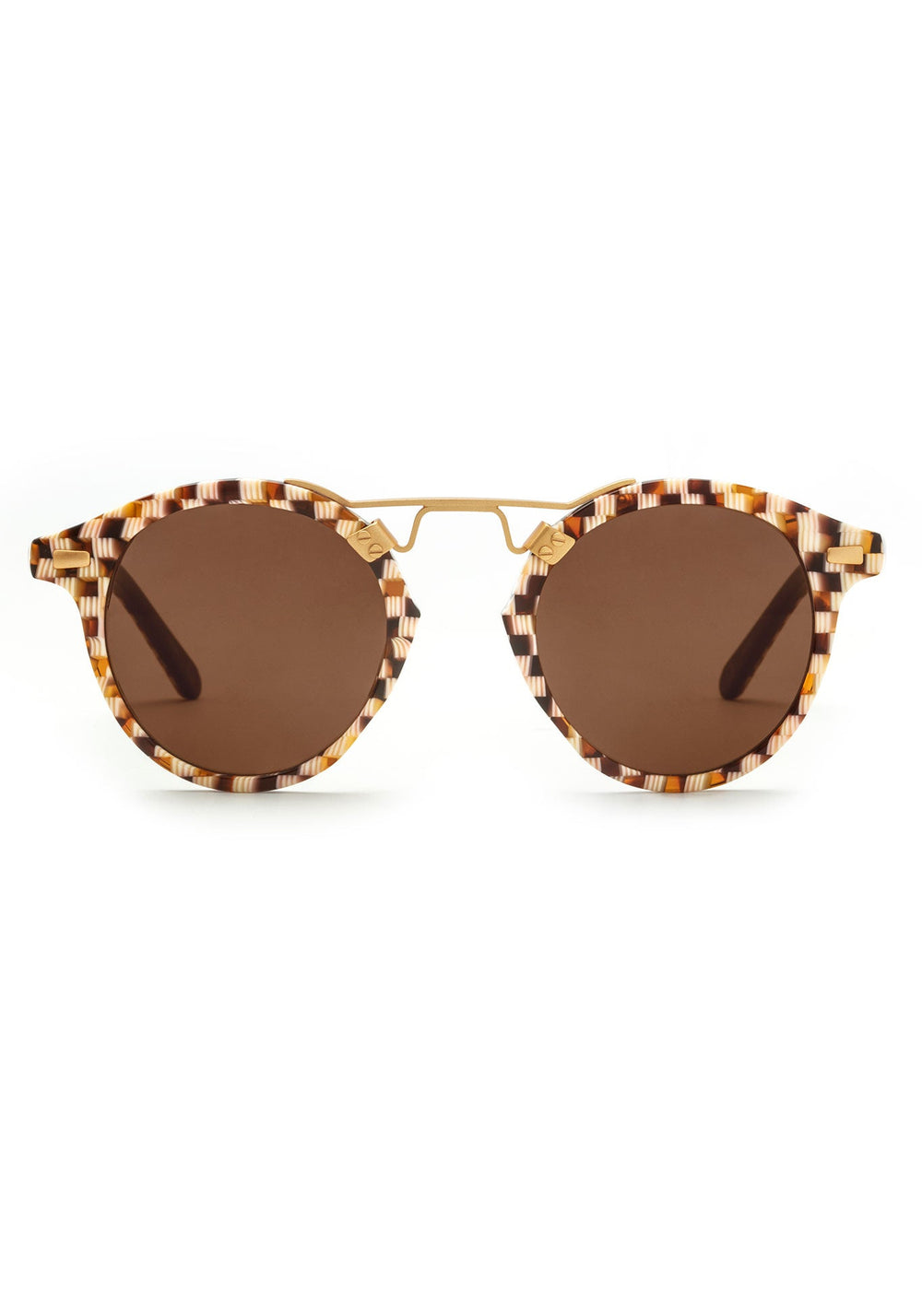 KREWE ST. LOUIS CLASSICS | Caffe Dolce 24K Handcrafted, luxury, checkered acetate KREWE sunglasses
