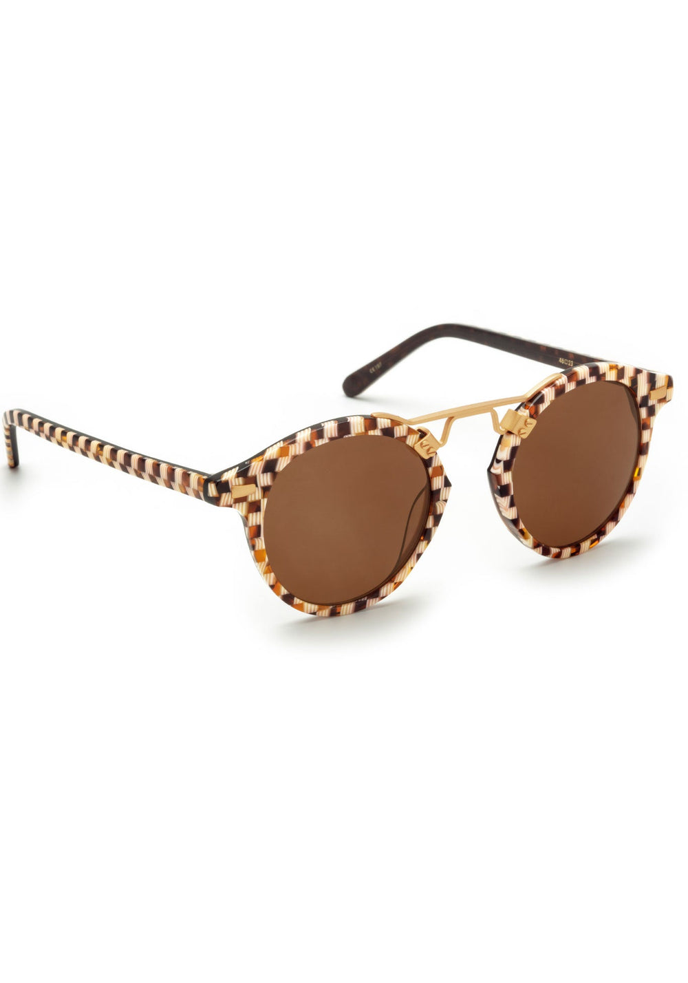 KREWE ST. LOUIS CLASSICS | Caffe Dolce 24K Handcrafted, luxury, checkered acetate KREWE sunglasses