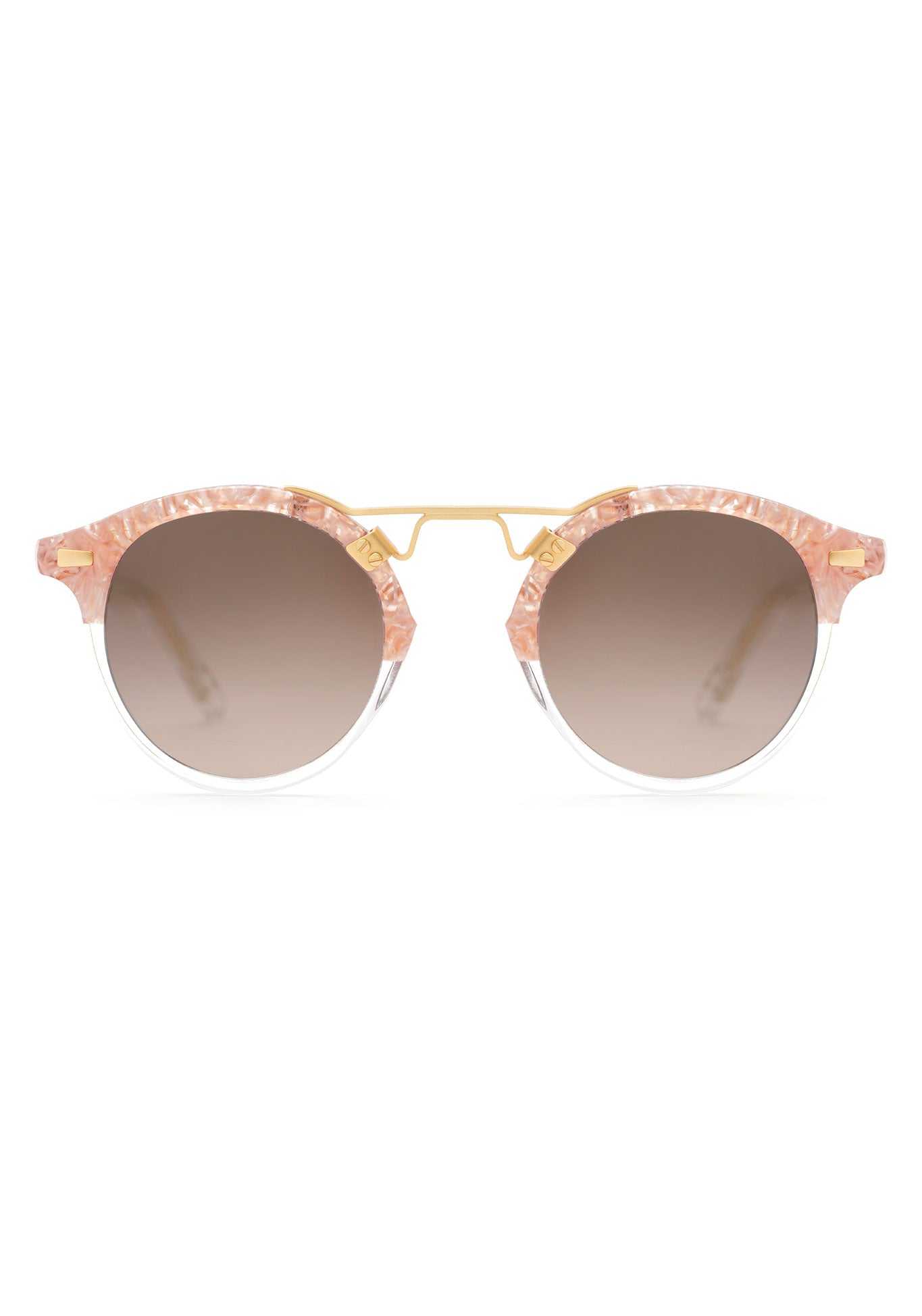 ST. LOUIS MIRRORED | Camellia to Crystal 24K Handcrafted, luxury, pink Acetate KREWE Sunglasses