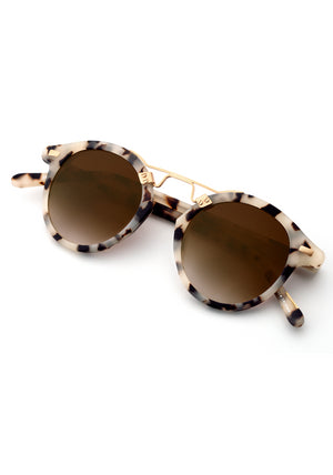 ST. LOUIS | Matte Oyster 24K handcrafted, luxury, cream tortoise, acetate KREWE sunglasses