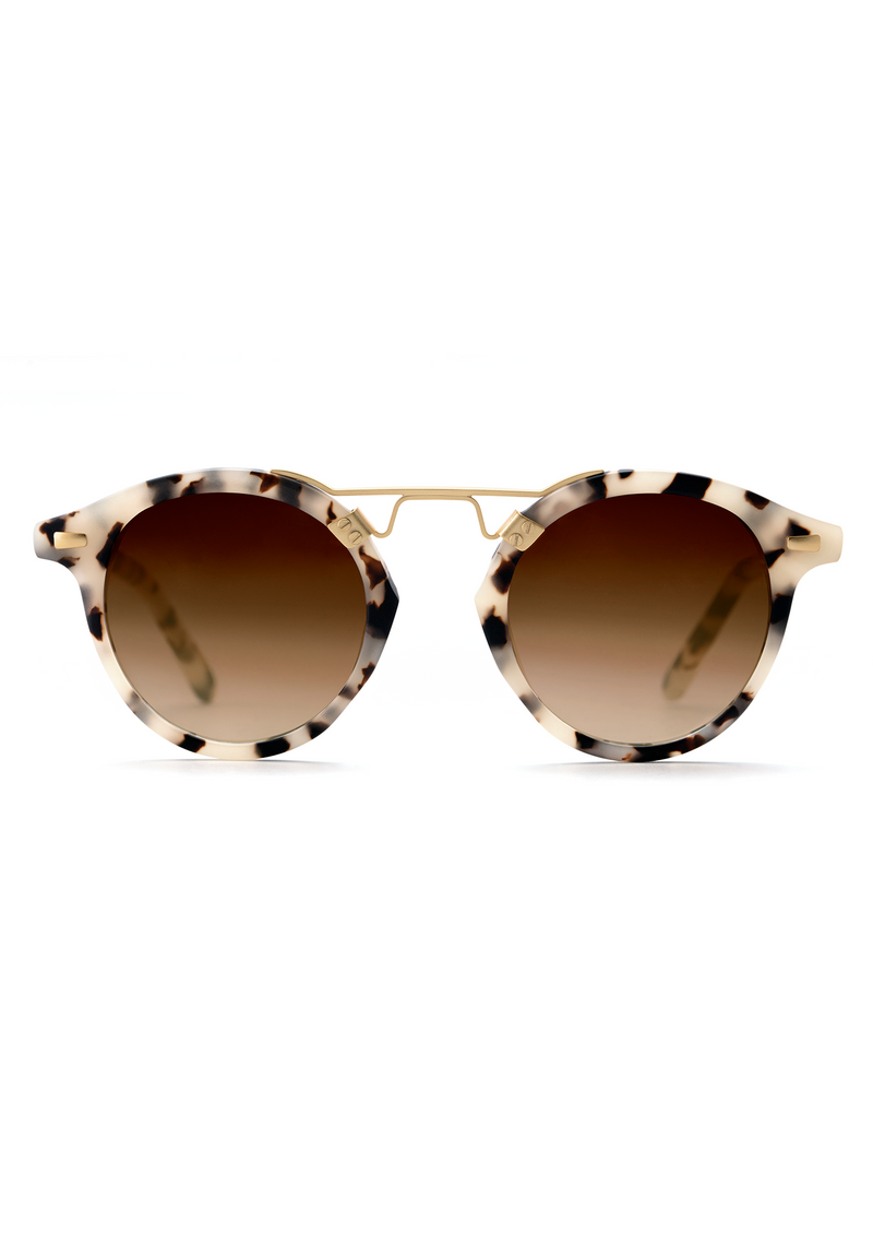 ST. LOUIS | Matte Oyster 24K handcrafted, luxury, cream tortoise, acetate KREWE sunglasses