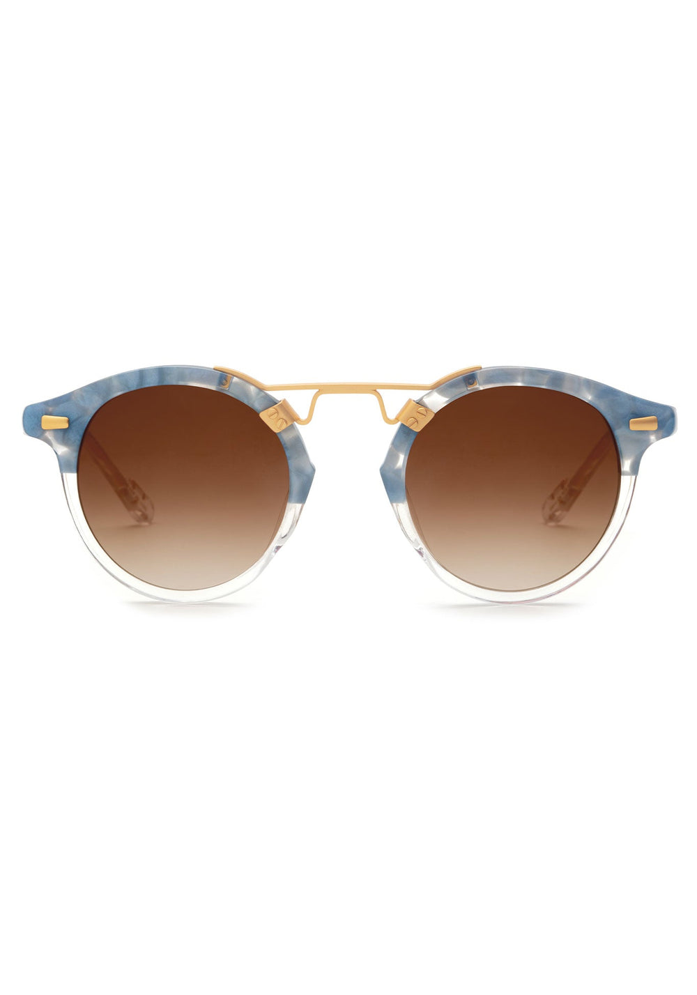 ST. LOUIS CLASSICS | Opaline to Crystal 24K Handcrafted, luxury, blue acetate KREWE sunglasses