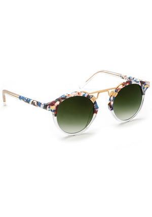 ST. LOUIS CLASSICS | Santorini to Crystal 24K Handcrafted, luxury, blue and white acetate KREWE sunglasses