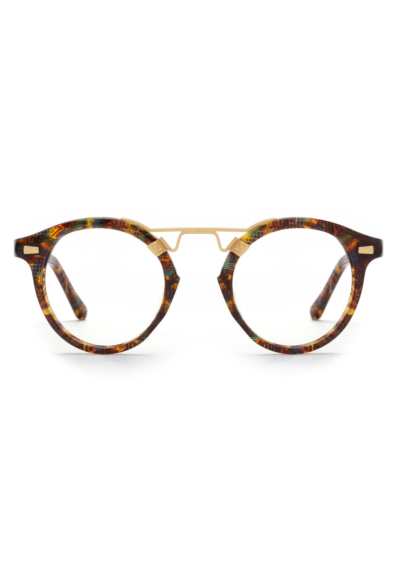 KREWE - ST. LOUIS OPTICAL | Heron 12K Handcrafted, luxury brown acetate glasses