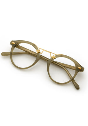 KREWE - ST. LOUIS OPTICAL | Moss 12K Handcrafted, luxury green acetate eyeglasses