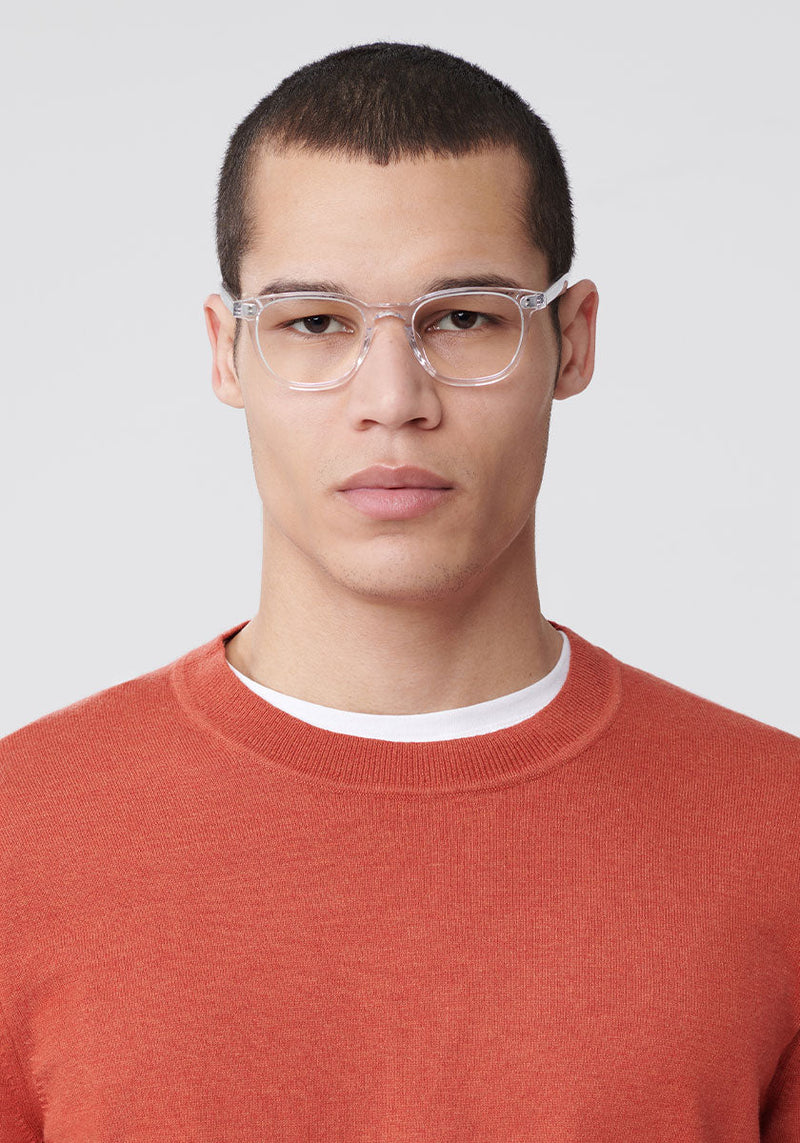 KREWE - STATE | Crystal Handcrafted, Luxury Clear Acetate Eyeglasses mens model | Model: TJ