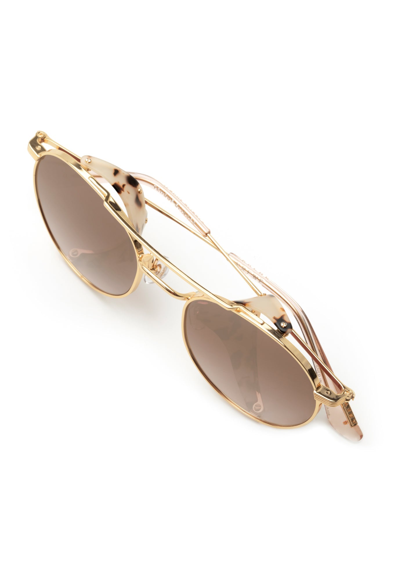 TCHOUP BLINKER | 24K + Matte Oyster Mirrored Handcrafted, luxury tortoise shell acetate with stainless steel