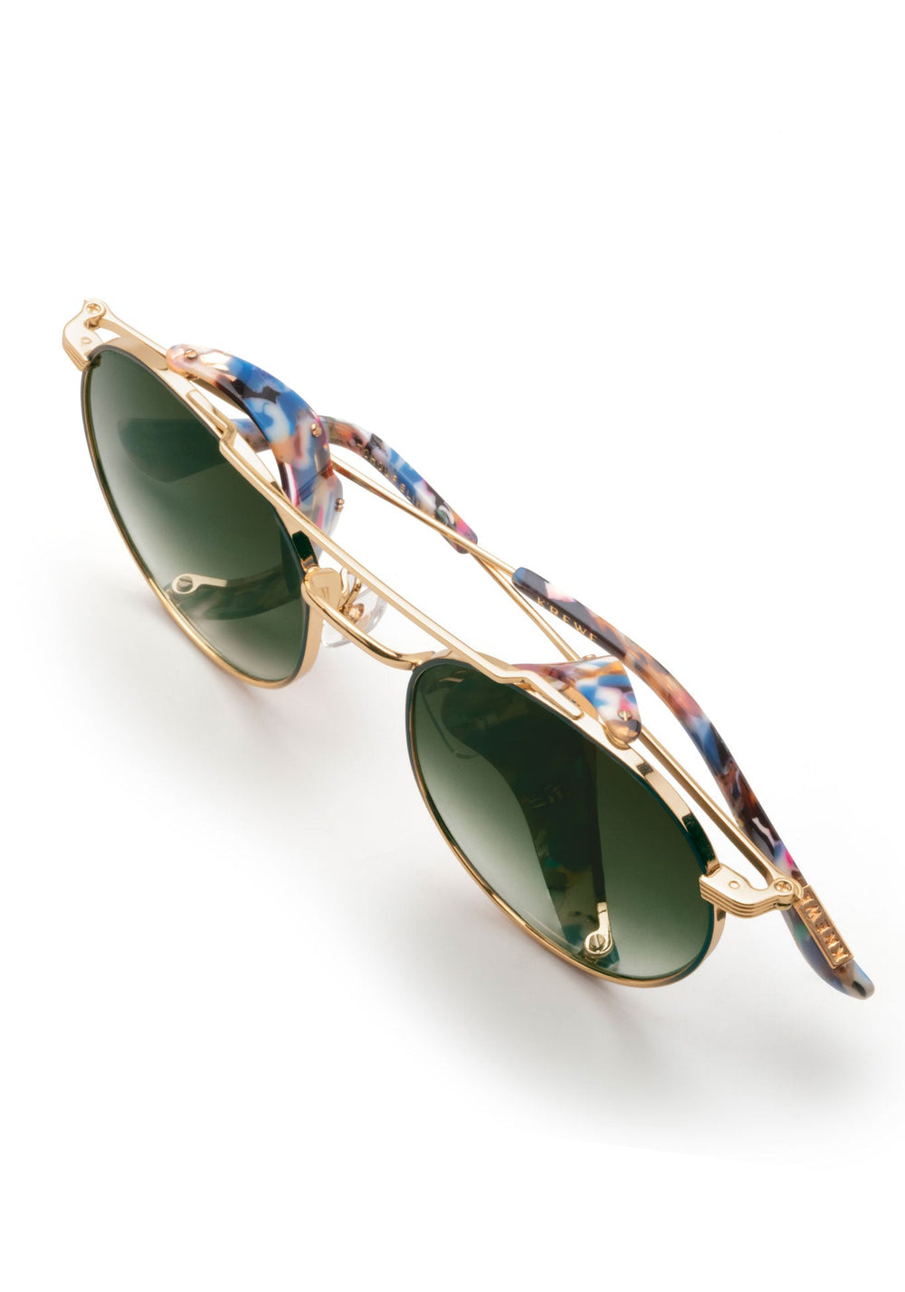 TCHOUP BLINKER | Matte Indigo + 24K Santorini Handcrafted, luxury metal KREWE sunglasses