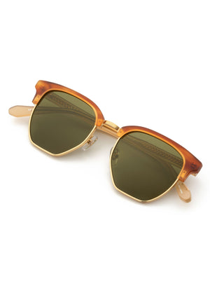 THALIA | Matte Tobacco Polarized 24K Handcrafted, luxury brown acetate KREWE sunglasses