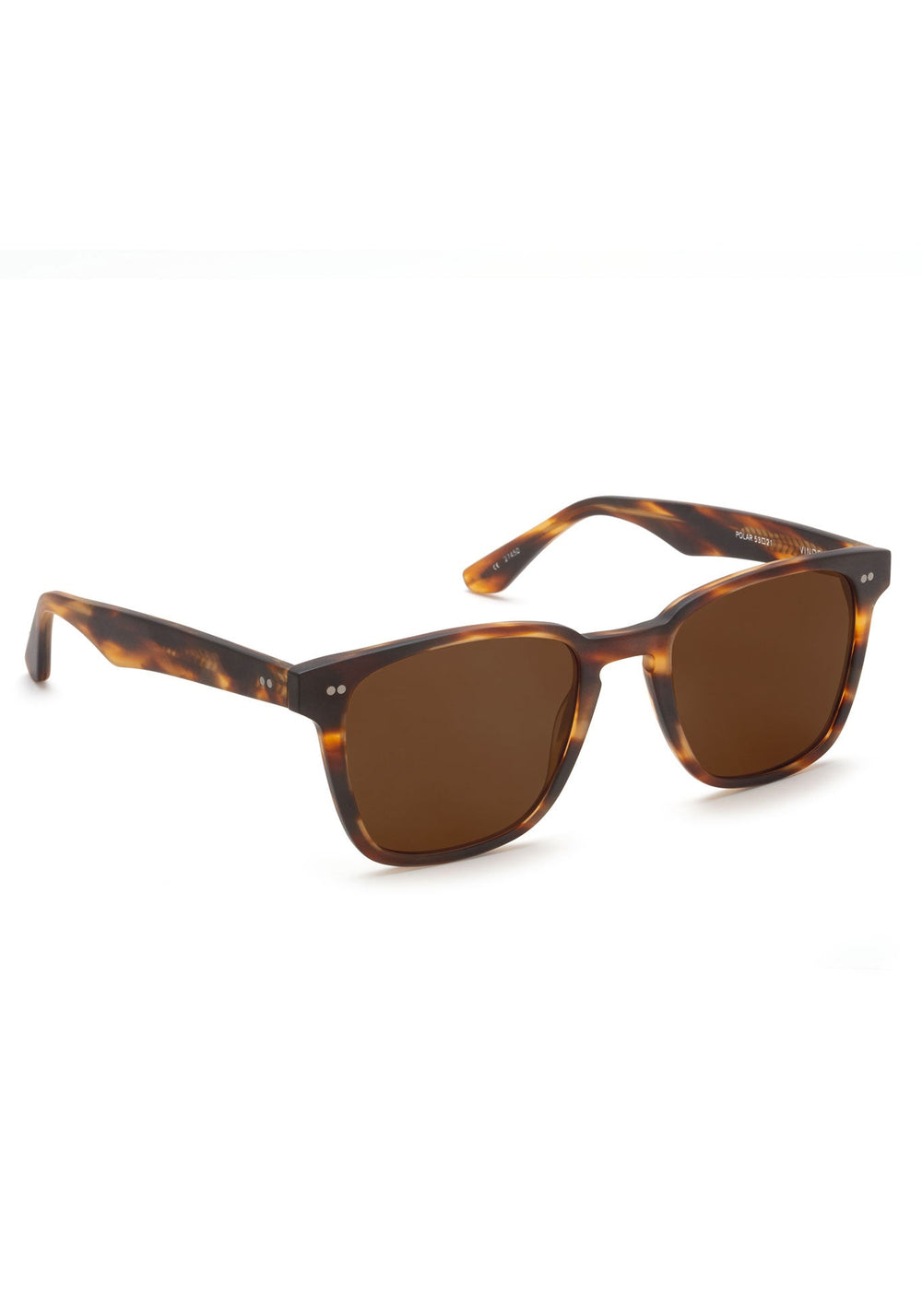 KREWE VINDEL | Matte Hickory Polarized Handcrafted, luxury designer brown acetate classic mens sunglasses