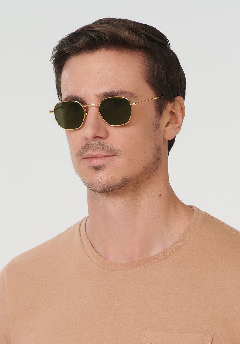WARD | 24K Titanium + Zulu Handcrafted, Luxury Titanium KREWE Sunglasses mens model | Model: Tom