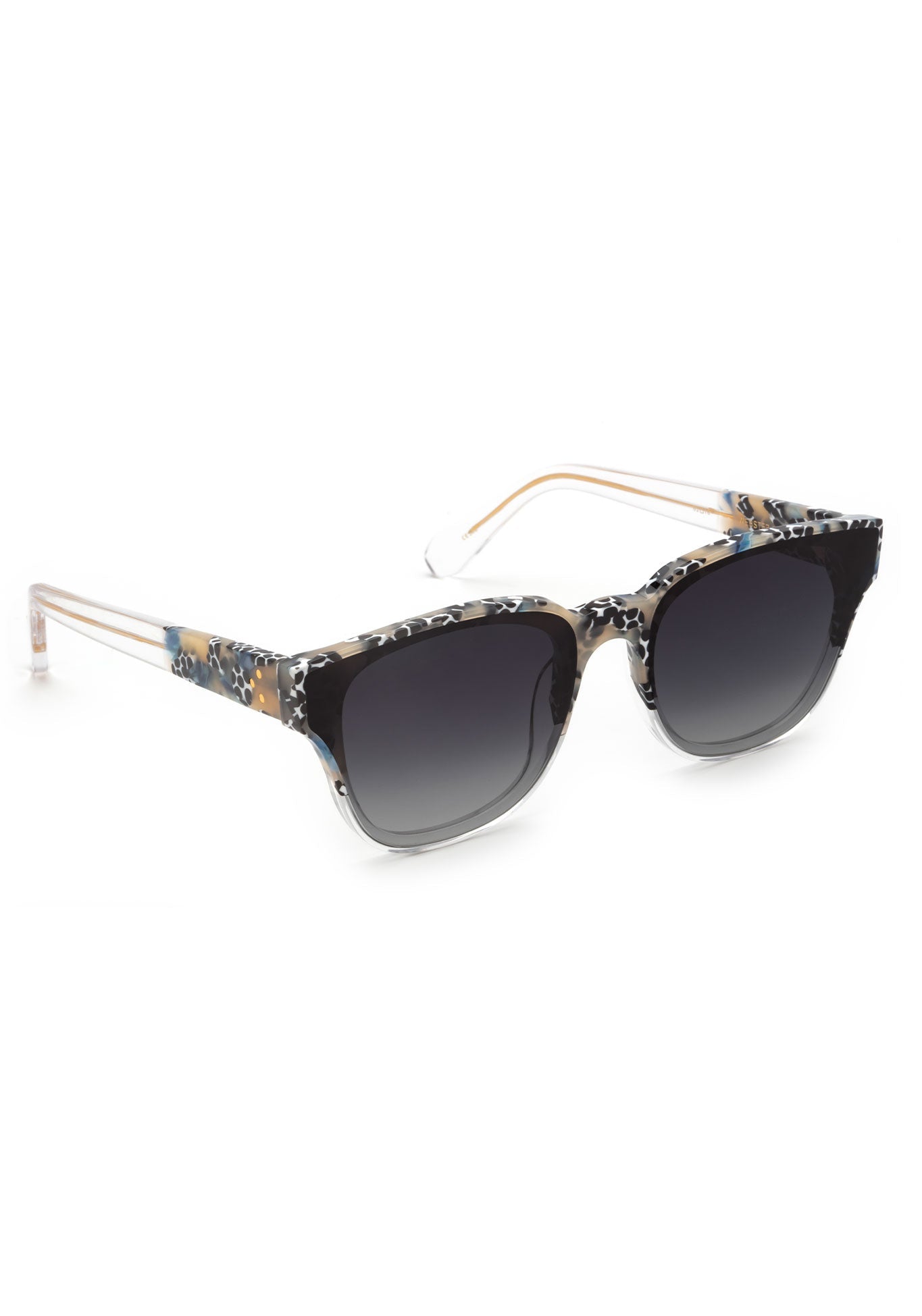 WEBSTER NYLON | Milano to Crystal Handcrafted, luxury black and white spotted acetate KREWE sunglasses