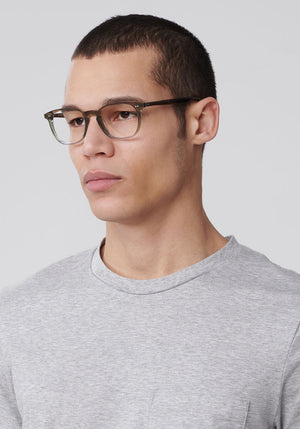 KREWE - WREN | Matcha Handcrafted, luxury green and blue acetate eyeglasses mens model | Model: TJ