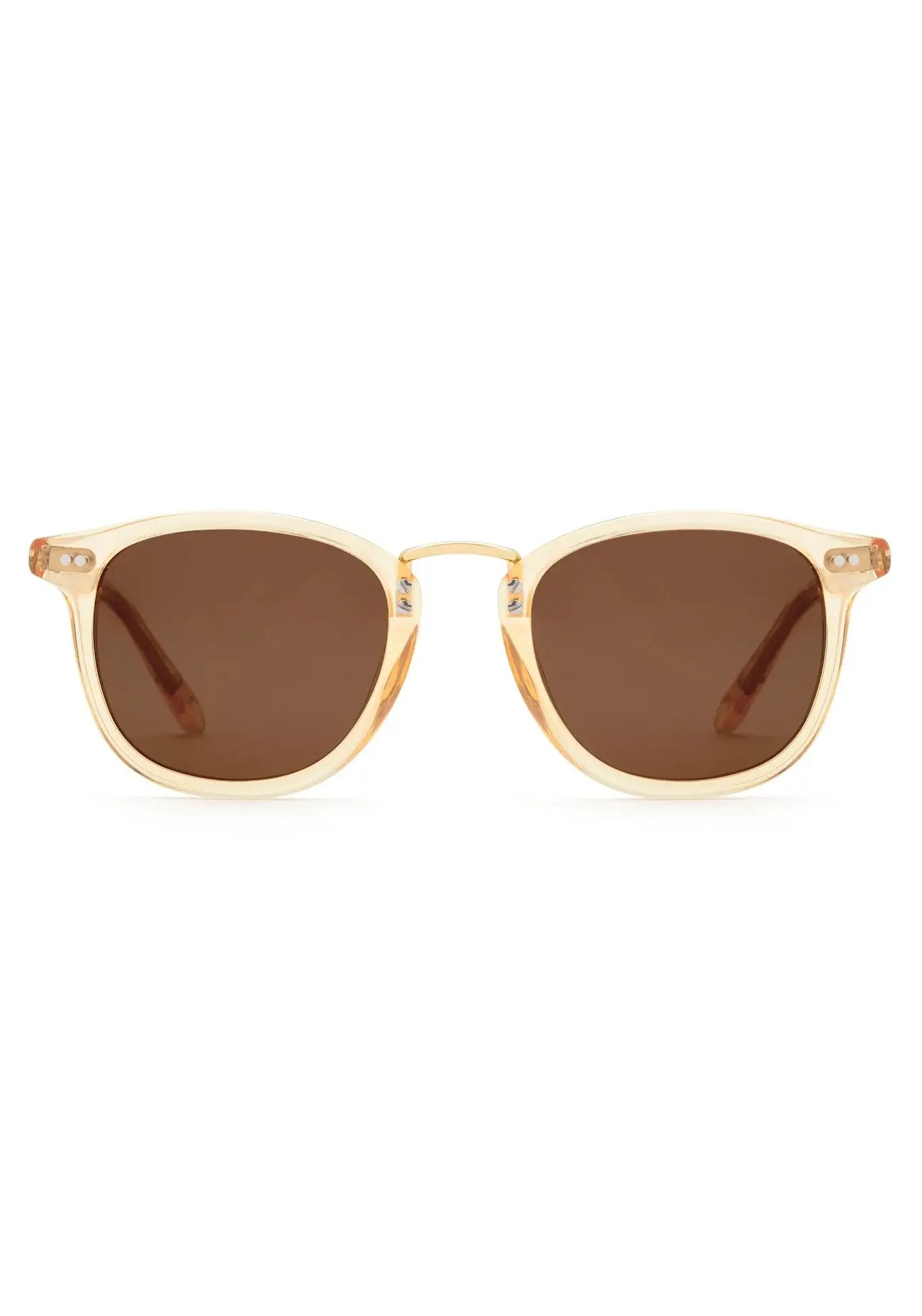 FRANKLIN | Champagne Polarized 24K Handcrafted, luxury yellow acetate KREWE sunglasses